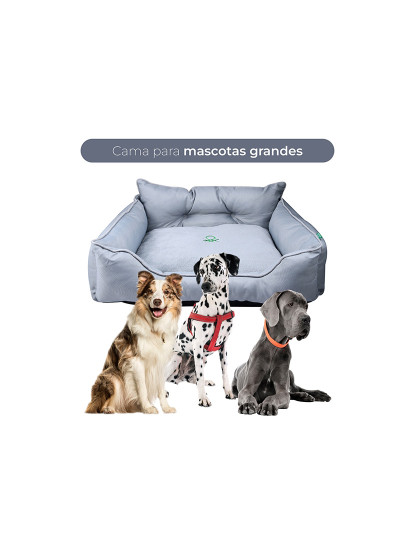 imagem de Cama para animais de estimação 90x70x28cm poliéster cinza Benetton be5