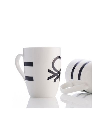 imagem de Conjunto 4p canecas 11cm 360ml novo design bone china logotipo impresso preto Benetton house5