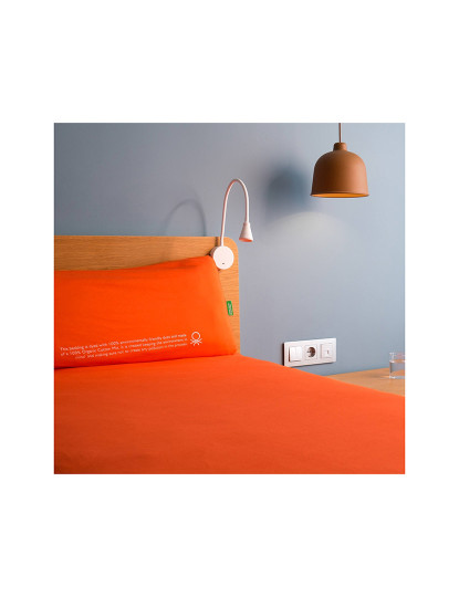 imagem de Conjunto de cama 2 peças (capa de edredão 155x220cm + fronha 80x80cm) 140gsm 100% algodão rosa unido em verde Benetton7