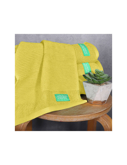 imagem de Conjunto de toalhas de banho 3 peças (vaidade 30x50cm + mãos 50x90cm + banho 70x140cm) 450gsm 100% algodão amarelo 'arco-íris'9