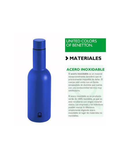 imagem de Garrafa de água azul de 550ml em aço inoxidável da Benetton4