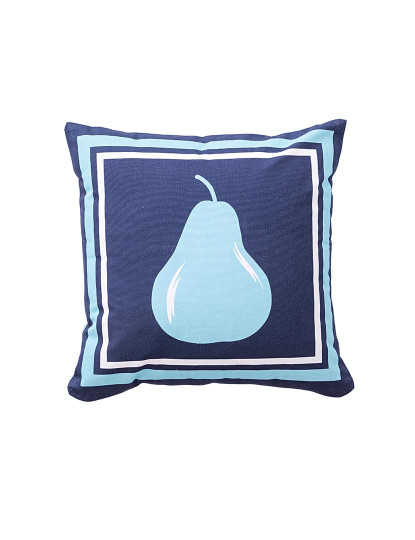 imagem de Almofada 40x40cm 144tc 100% algodão azul escuro com pêra azul claro frutas Benetton be1