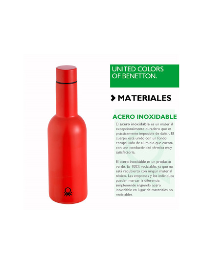 imagem de Garrafa de água Benetton vermelha em aço inoxidável 550ml8