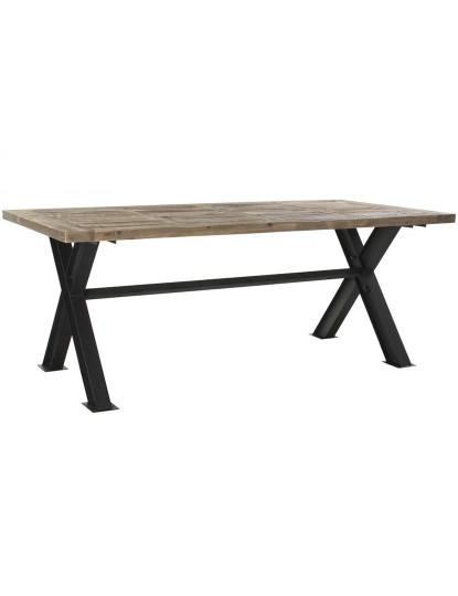 imagem de Mesa Madeira Reciclada Metal Natural 1