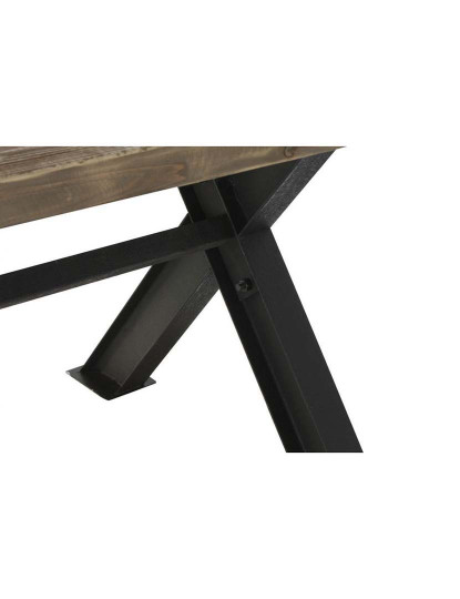 imagem de Mesa Madeira Reciclada Metal Natural 4