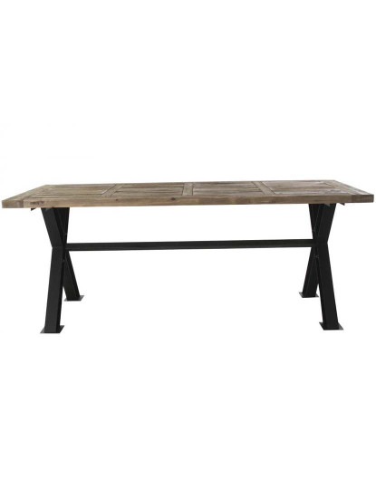 imagem de Mesa Madeira Reciclada Metal Natural 7