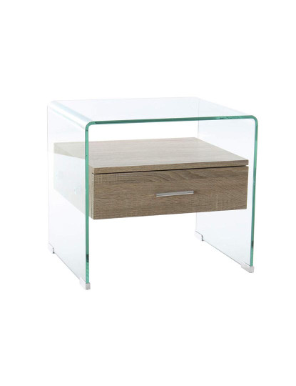 imagem de Mesa Cabeceira Vidro e MDF1