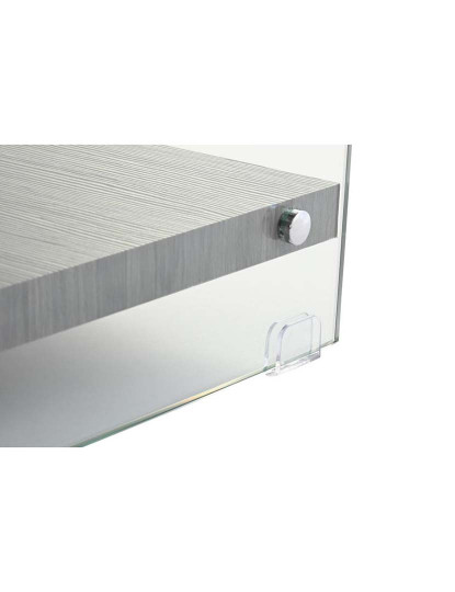 imagem de Mesa Apoio Vidro Mdf Temperado Cinza 4