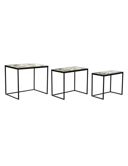 imagem de Mesa Apoio Set 3 Metal Vidro Folhas4