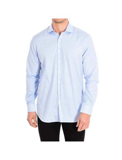 imagem de Camisa Homem Branco-Riscas Azuis1