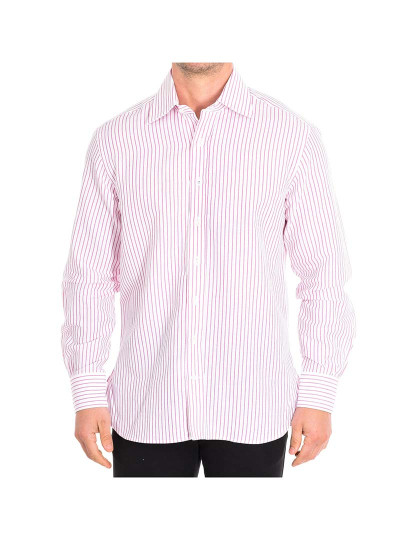 imagem de Camisa Homem Branco-Riscas violeta1