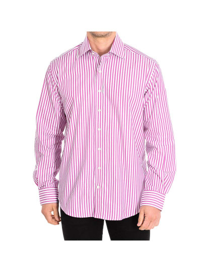 imagem de Camisa Homem Branco-Riscas violetas1