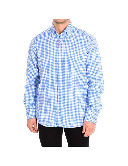 imagem de Camisa Homem Azul-Branco Quadrados1