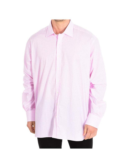 imagem de Camisa Homem Rosa-Quadrados Brancos1