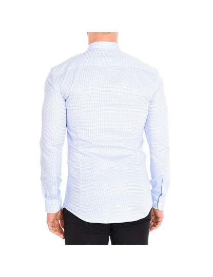 imagem de Camisa Homem Azul-Quadrados brancos3