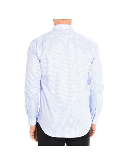 imagem de Camisa Homem Azul-Quadrados brancos3