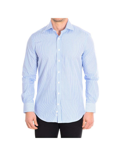 imagem de Camisa Homem Azul-Riscas Brancas1