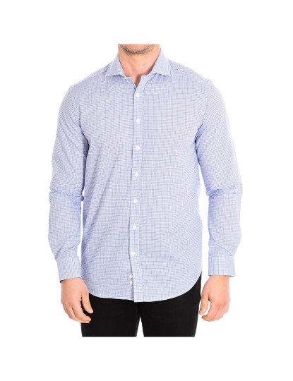 imagem de Camisa Homem Azul-Branco Quadrados1