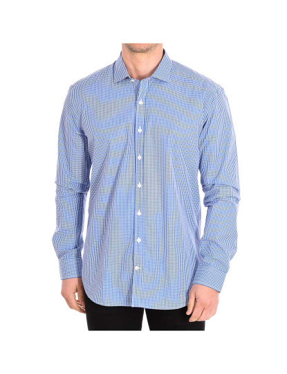 imagem de Camisa Homem Branco-Quadrados Azuis1