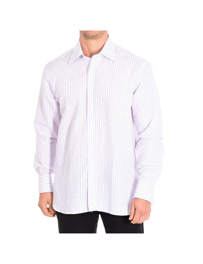 imagem de Camisa Homem Branco-Riscas violeta1