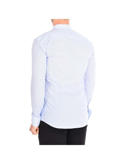 imagem de Camisa Homem Azul -Quadrados Brancos3