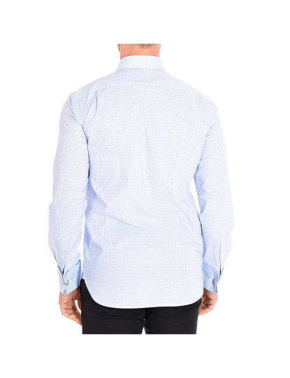 imagem de Camisa Homem Branco-Quadrados Azuis3