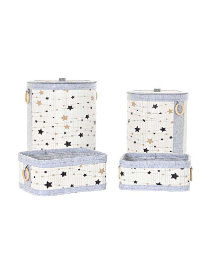 imagem de Conjunto de Cestas Home Decor Estrelas Bambu 4 pcs1