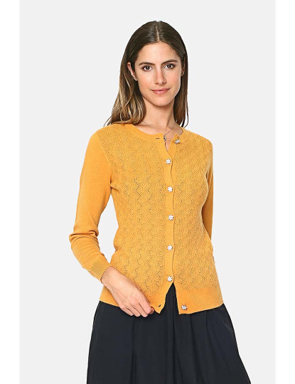 imagem de Cardigan Senhora Amarelo1
