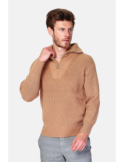 imagem de Camisola Homem Camel Escuro1