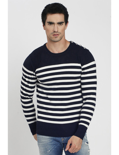 imagem de Sweatshirt Homem Azul Escuro e Natural1