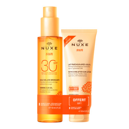 imagem de NUXE SUN ÓLEO BRONZEADOR ALTA PROTEÇÃO SPF30 150ML + LEITE PÓS-SOLAR 100ML COFFRET1