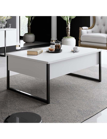 imagem de Mesa Centro Luxe Branco Preto2