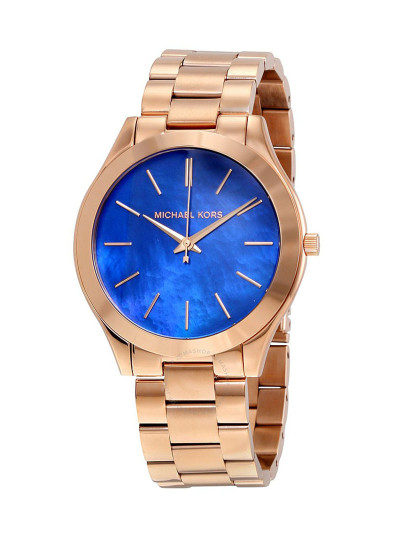 imagem de Relógio Michael Kors Senhora Runway Slim ll Dourado Rosa e Azul1