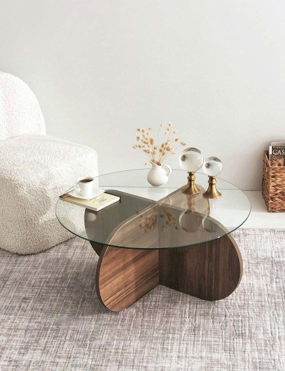 imagem de Bolha De Mesa De Centro - Nogueira1