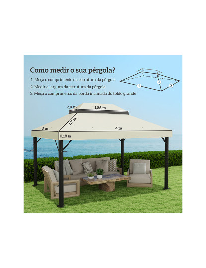 imagem de Toldo de Substituição para Pérgola Creme branco3