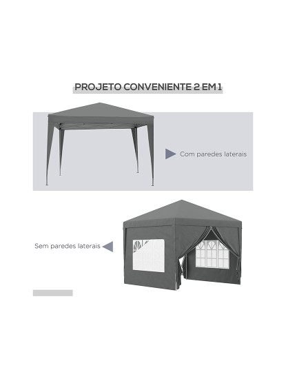 imagem de Tenda para Exterior Cinzento4