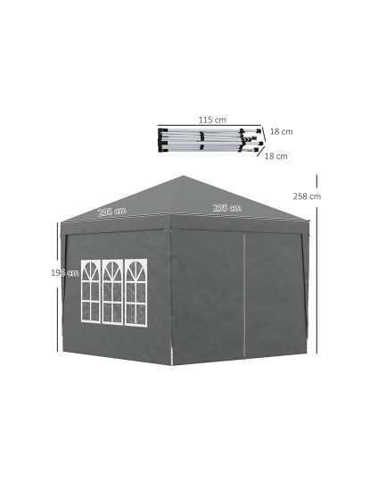 imagem de Tenda para Exterior Cinzento3