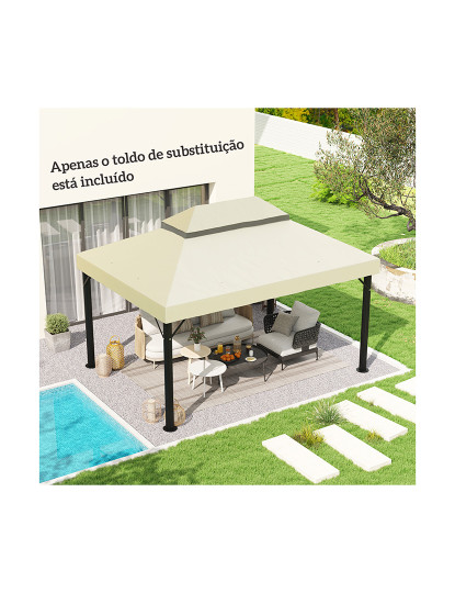 imagem de Toldo de Substituição para Pérgola Creme branco2