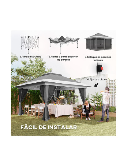 imagem de Pérgola de Exterior Cinzento4