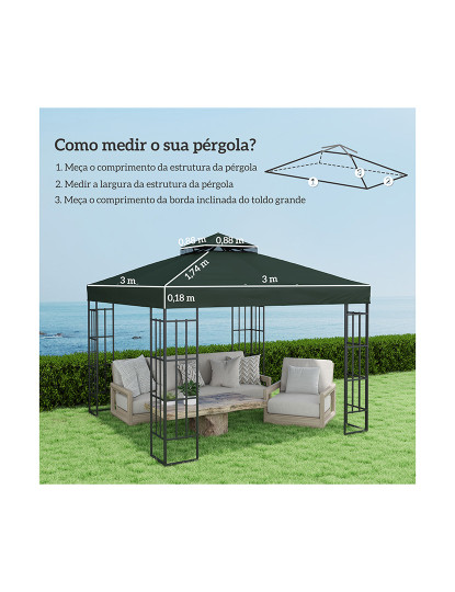 imagem de Toldo de Substituição para Pérgola Verde3