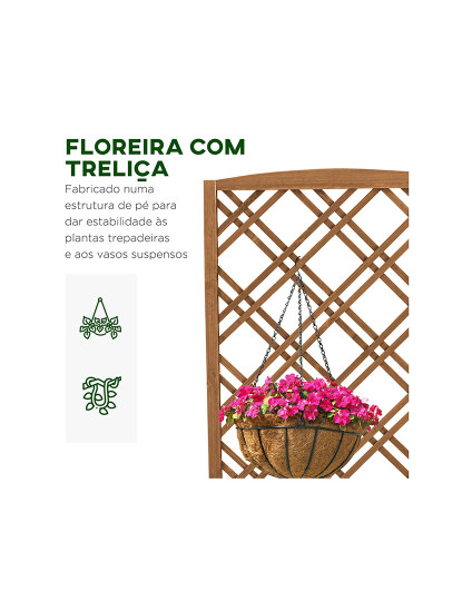 imagem de Floreira com Treliça Cor de madeira natural5