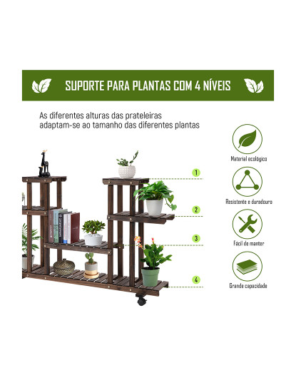 imagem de Suporte para Plantas Castanho escuro4