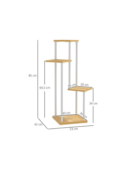 imagem de Suporte para Plantas Madeira e Branco3