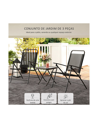 imagem de Mesa e Cadeiras de Jardim Preto4