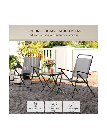 imagem de Mesa e Cadeiras de Jardim Cinzento4