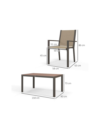 imagem de Conjunto de Refeição de Exterior Cáqui3