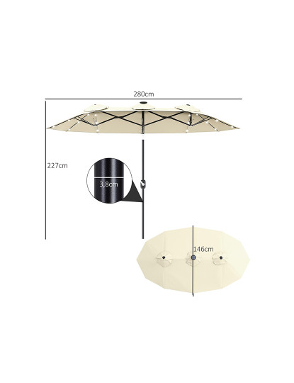 imagem de Chapéu de Sol Duplo Beige3