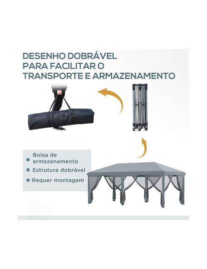 imagem de Tenda Dobrável Cinzento5