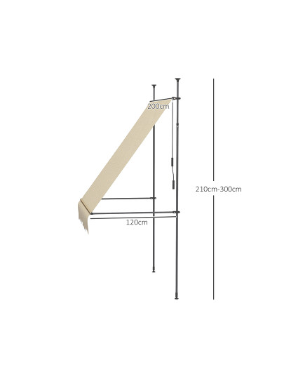 imagem de Toldo Manual Retrátil Bege3