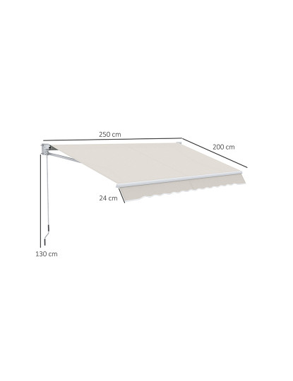 imagem de Toldo Manual Retrátil Creme branco3